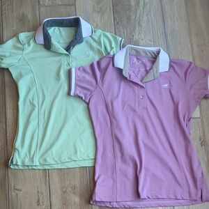 Piper Kids Polo Shirt Set - Light Green and Mauve
